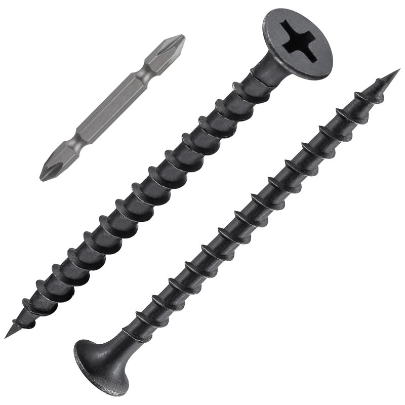 Wensilon (137 pcs)#8X2 Black Fastener Drywall Screws-Phillips with coarse Threaded tip, Black, Suitable for Drywall Slate, Wood, etc.(1 pounds) - Image 1